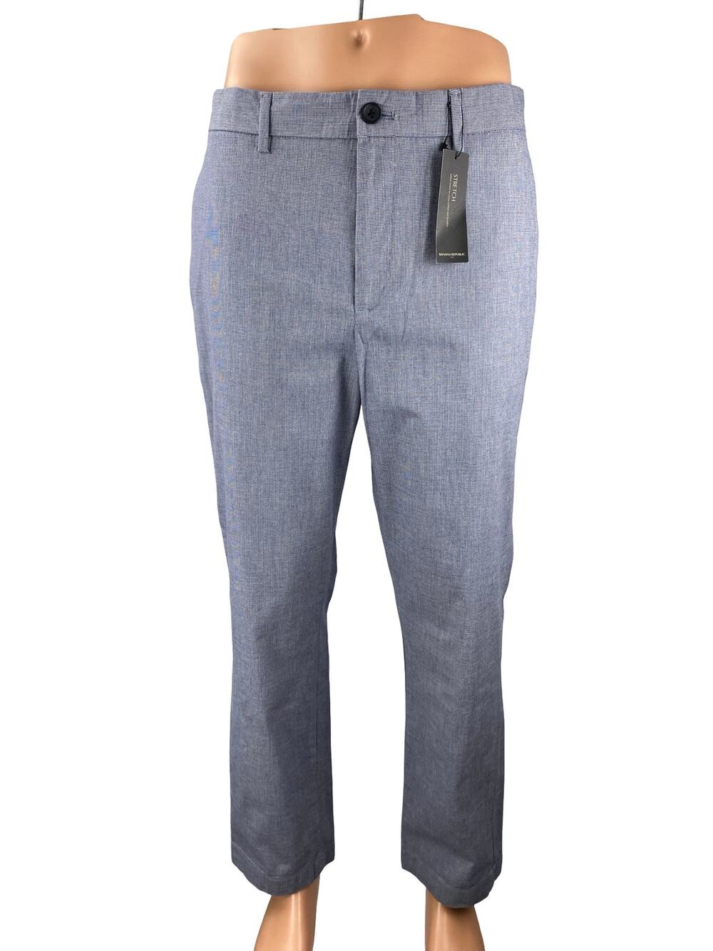 NEW Banana Republic Men's Blue Stretch Slim Fit Trousers Dress Pants Size 35